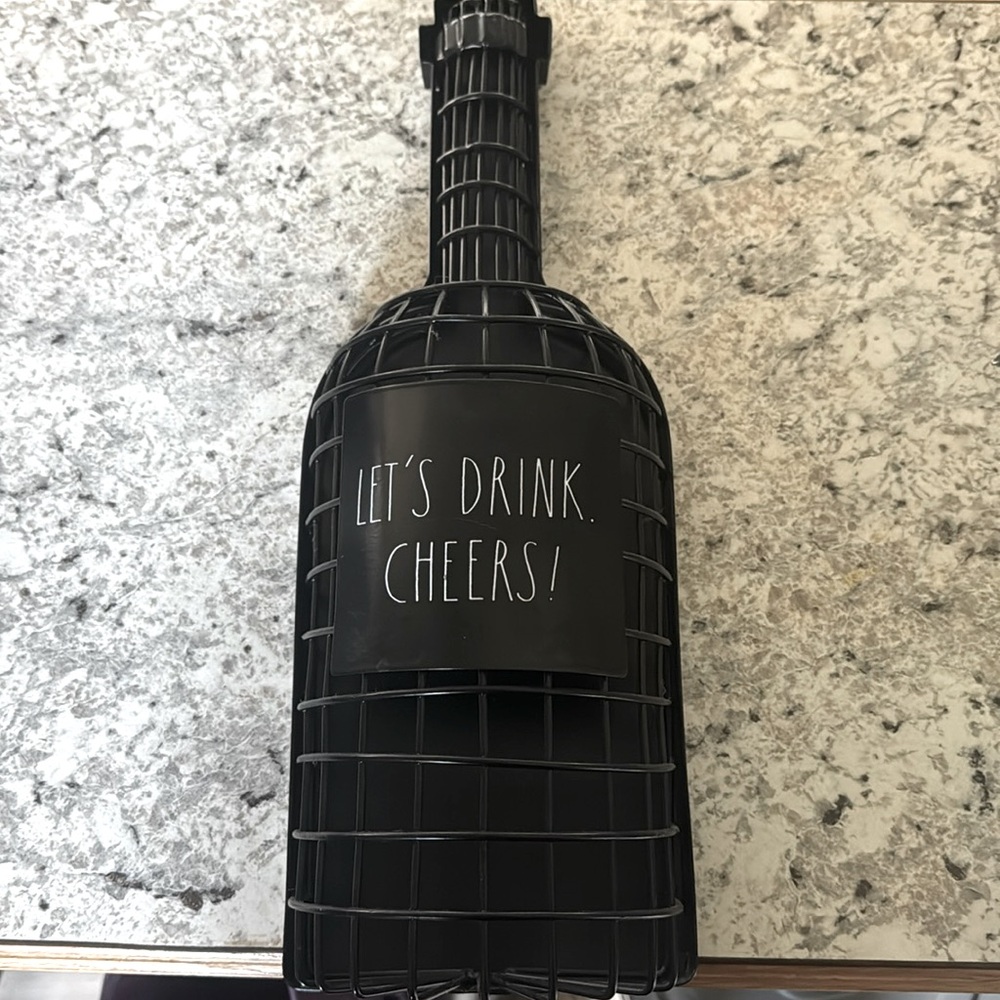 Rae Dunn Black Wire Bottle Basket